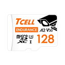 TCELL 高耐久 台湾製 監視カメラ用 128GB microSDXC メモリカード アダプター付き - A2、USH-I U3、V30、4K、マイクロSDカード、読み込み/書き込み 最大100/80MB/秒、 フルHDと4K UHD microSD 対応 防犯カメラ/