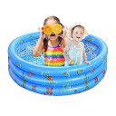 MANEKO 子供用プール ビニールプール 丸型 1人遊べる ベビー 3気室 家庭用 100cm*100cm ファミリー ボールプール 自宅 マンション リゾー...