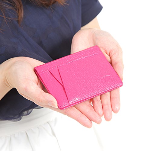 KK(三四郎市場) 本革定期入れ 9カラー カードケース パスケース ICカード 二つ折り クリアポケット メンズ レディース 通勤 通学 プレゼント ギフト用 化粧箱付き ブラック