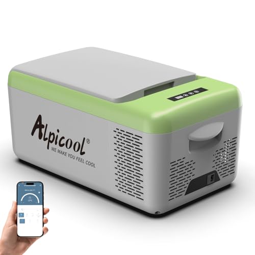 Alpicool ポータブル冷蔵庫 車載冷蔵庫 車載冷蔵冷凍庫 C18P 18L 18リットル -20℃～20℃ コンプレッサー式 急速冷凍 AC100V DC12V/24V コンパクト 軽量 持ち運び便利 静音 45W 省エネ 車載家庭両用 アウ
