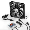 ELUTENG USBファン 12cm 温度コントローラー付き 冷却ファン 1500RPM USB扇風機 ミニ自動制御温度計 段階調節 薄型 7枚羽根 卓上 PC ゲーム機 ルーターなど対応