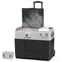 LVYUAN ポータブル冷蔵庫 40L 車載冷蔵庫 -20℃~20℃ バッテリー搭載 急速冷凍 4WAY電源 DC12V/24V AC100V クーラーボックス 冷蔵&冷凍 電気式 車載 静音 大容量 省エネ 車載家庭両用 小型 AC・DCコード