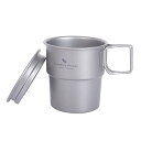 Boundless Voyage チタンマグカップ 250ml 蓋付き カップ チタン 軽量 頑丈 直火 シングルマグ 折りたたみハンドル付き スタッキングマグ 登山 コップ ソロキャンプ アウトドア キャンプ用品 (フタ
