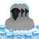 【三枚入り】冷却タオル 冷感タオル フード付き 冷却 ポンチョ クールケープ クールタオル ひんやり 涼しい 熱中症対策 スポーツ 部活 自転車 ジム