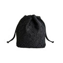 和装バッグ 巾着袋 和柄 巾着 着物 浴衣用 かわいい ハンドバッグ 袴 鞄 巾着バッグ 夏祭り 成人式 花火大会 七五三 バッグ 手提げ 和装小物 きんちゃく お正月に 可愛い (ブラック, FreeSize)