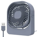 GeeRic USB卓上扇風機 静音扇風機 小型 USB給電式 ミニファン デスクファン 三段階調節 360°角度調節可能 熱中症対策 オフィス/家/学校/トイレ/キッチンに適用 グレー(2)