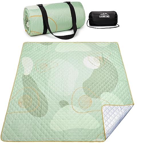Hankins レジャーシート 4層構造 厚手 ピクニックシート大判 200X200 軽量 防水加工 収納袋付く レジャー シート 折り畳みやすい コンパクト収納(GREEN L) Hankins レジャーシート 4層構造 厚手 ピクニックシート大判 200X200 軽量 防水加工 収納袋付く レジャー シート 折り畳みやすい コンパクト収納(GREEN L)