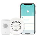エジソンスマート サイレンアラーム+人感センサーセット 防犯 防犯アラーム セキュリティアラーム 防犯センサー モーションセンサー 来訪通知 窓 ドア DSA-A03WH DMS-P06WH