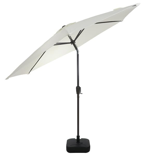 ガーデンパラソル 270cm 角度調節 ベースセット 撥水 UVカット 日よけ 大型 ハンドル開閉 parasolm706 (ホワイト)