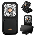 GDT Global Dream Technology ハンディファン 小型 首かけ 強風 卓上 スマホスタンド 手持ち扇風機 静音 充電式 ブラック(2)