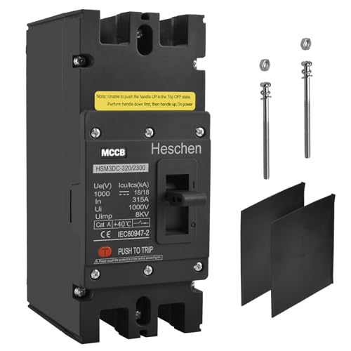 Heschen DC成形ケースサーキットブレーカー MCCB、HSM3DC-320、2極、DC1000V 315A、太陽光発電遮断器、太陽光発電システム用 ソーラーパネルグリッドシステム Heschen DC成形ケースサーキットブレーカー MCCB、HSM3DC-320、2極、DC1000V 315A、太陽光発電遮断器、太陽光発電システム用 ソーラーパネルグリッドシステム