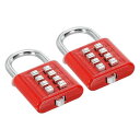 PATIKIL 8桁ボタン組み合わせ南京錠 2個セット4ポジションロック機構プッシュボタンセキュリティデジタルロック ジムスポーツロッカーキャビネットツールボックス用 レッド
