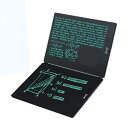 電子メモパッド 消せるパッド 手書きボード 折り畳み式 薄型 メモパッド 電子ライティングボード 14.3インチ 2画面 大画面 携帯 ポータブル 薄型デザイン 電池式 (black-デュアル画面)