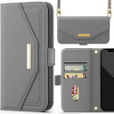 NODALA iPhone 15 ケース 手帳型 アイフォン15 スマホケース 財布型 ショルダー あいふぉん15 携帯ケース 肩掛け 斜めがけ カバー 手帳型 小銭入れ カード収納 ロングストラップ 長さ調節可能 ミ