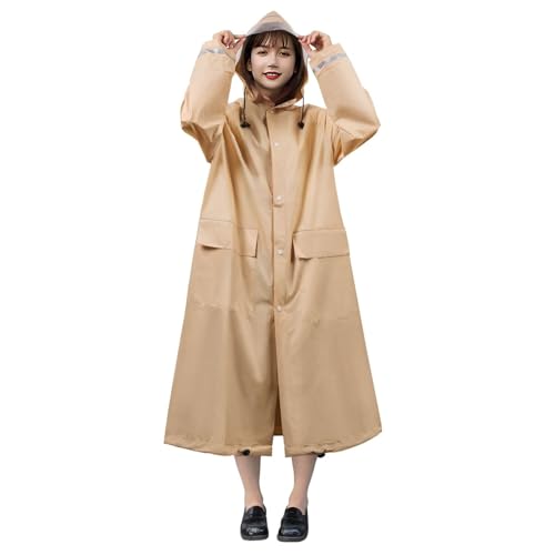 [DeliToo] レインコート 自転車 リュック対応 【二重透明レインバイザー付き】 レインウェア レディース バイク レインポンチョ ロング 大きい 防水 防風 雨具 雨合羽 かっぱ 超撥水 梅雨対策