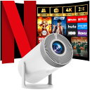 プロジェクター 家庭用【2025年6月新機種&最新進化Android TV搭載!20000LM&最270°回転&4K対応】Wi-Fi6瞬間接続 1080P 50...