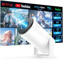 Tecaki【Android TV搭載・電動フォーカス・270°回転】2025新進化プロジェクター 家庭用 21000LM 天井投影 自動台形補正 4K対応 1080P解像度 ホームシアター 一体型スタンド Bluetooth5.3 スピーカー内蔵 w