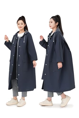 [PADONISE] レインコート 自転車 リュック対応【取り外し可能なフード】おしゃれ レインコート レディース カッパ メンズ ポケット付きレインポンチョ 2重防水防風 軽量 コンパクト 通勤 通学