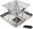 Rikopin(リコピン) 大型 焚き火台 バーベキュー コンロ 収納ケース付 コンパクト グリル 折りたたみ BBQコンロ 2-4人用 ステンレス 軽量 サイズ:43×43×27cm (大型サイズ)
