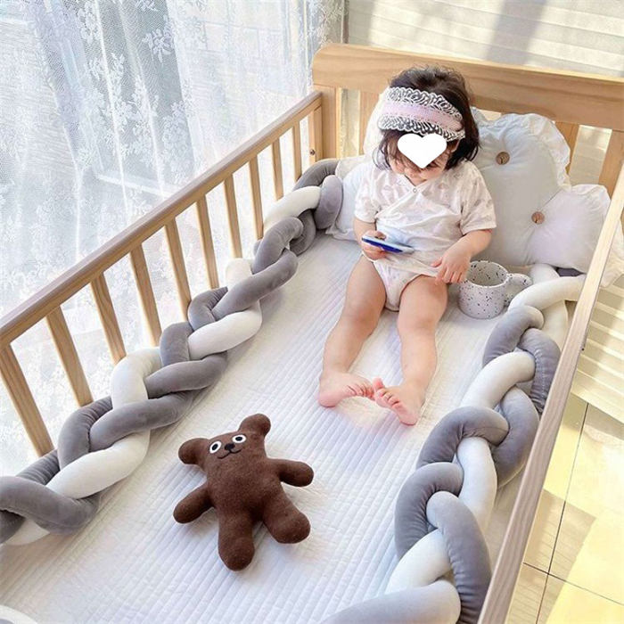ベビーベッドガード 4M 3本編み 4本編み 3M 1M 2M 寝返り防止 クッション ベッドガード クッション 赤ちゃん 寝返り防止クッション クッション サイドガード ノットクッション ベビー ベッドガード クッション ベッドサイド 出産祝い クリスマス プレゼント 2