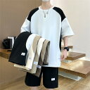 【期間限定!10%OFF発行中】メンズ セットアップ 2点セット 半袖Tシャツ ハーフパンツ ショートパンツ Tシャツショートパンツセット スポーツ 短パン 半パン スポーツウェア 男性 半袖 夏 夏物 夏服