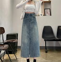 スカート レディース デニム ひざ丈 春夏 タイトスカート 厚手 きれいめ オールシーズン ハイウエスト 無地 マキシ丈 薄手 伸縮性 結婚式 母 ママ 春 夏...