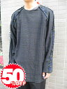 Special Sale!! 50%OFF!! FIFTH COLUMN l/s tee black check2 l