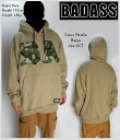 即発送≪送料無料≫BADASS【CAMO HOOdie】【BEIGE】【XTL】【u】【14】