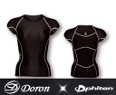 ≪10%OFF≫≪一万円以上の購入で送料無料≫DORON WATER SERIES WOMENS TOPS(Phiten) 【BLACK】【S/M】【smtb-f】