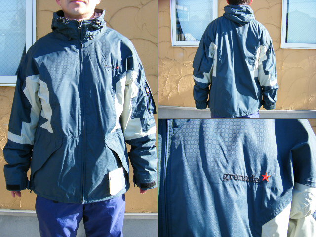 GRENADE SNOWBOARD WEAR RIPSTOP JACKET NAVY/GRAY【M】