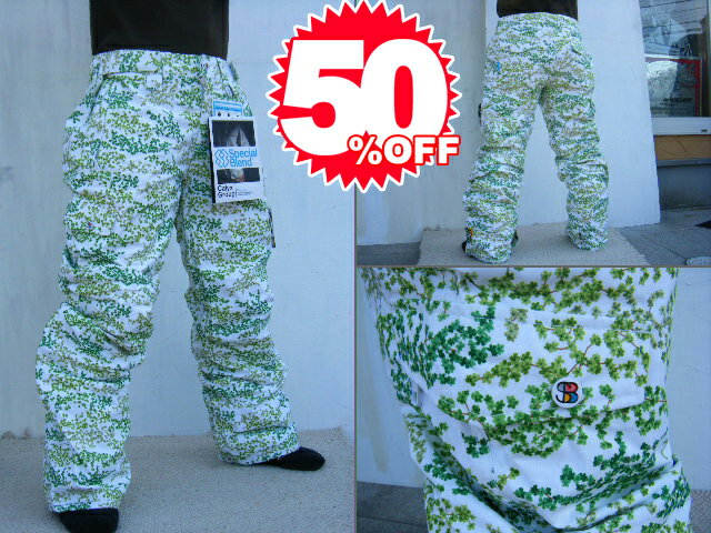 09SPECIAL BLEND SNOWBOARD WEAR MAJOR PANT（WOMENS LIGHT INSULATED） Green Flower Power 【S/L】【smtb-f】