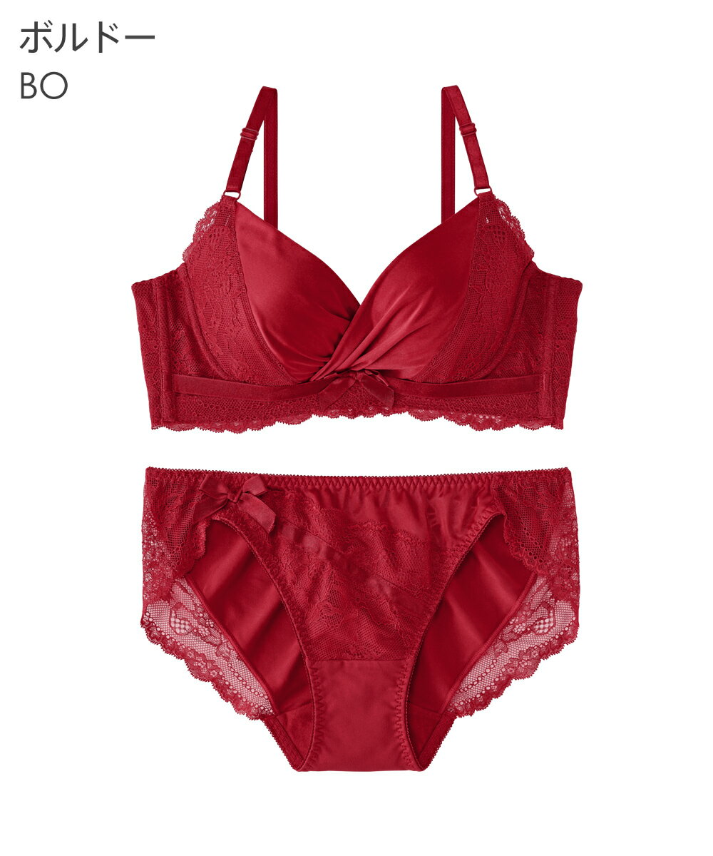 Jk ブラジャー まゆ サテン ワインレッド ツルツル ブラ＆ショーツ JK JD OL ECO エコ タンス整理品｜ファッション