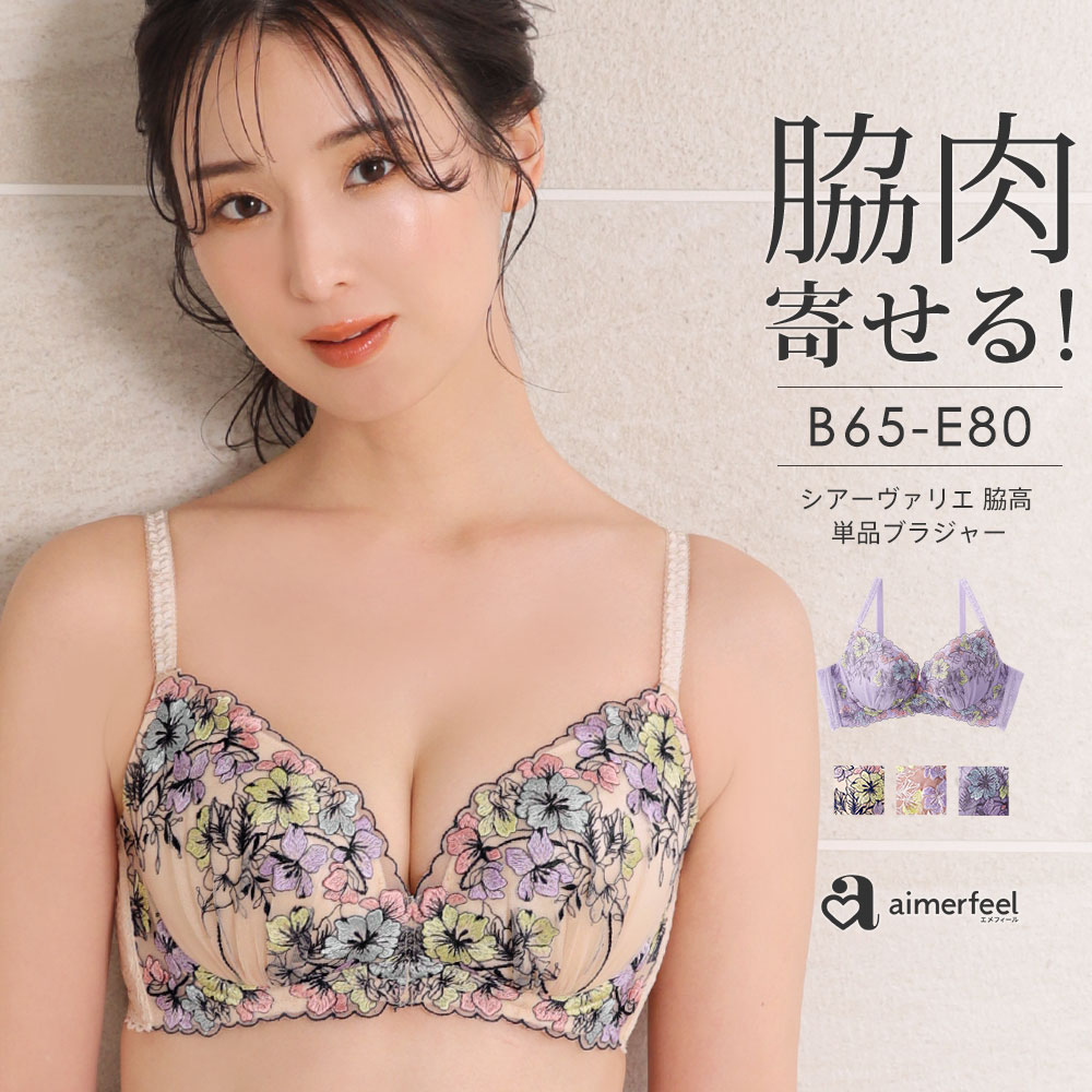 【セール 特別価格】ブラジャー シアーヴァリエ 脇高 単品ブラジャー(下着 レディース 女性 谷間 脇肉 背肉 脇高 脇…