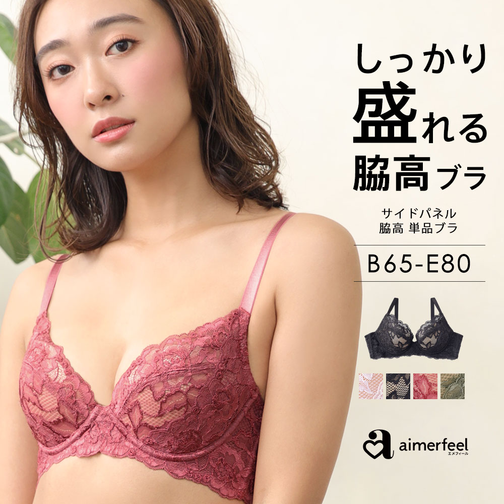 ブラジャー 丸胸 サイドパネル 脇高ブラ 単品ブラジャー(下着 女性 レディース ブラ 谷間 育成 脇高 セクシー 背肉 脇肉 単品 補正下着 補正ブラジャー 寄せ 上げ 脇高設計 補整下着 盛ブラ わき肉 盛りブラ 小胸 レース 花柄 ランジェリ 補正ブラ 可愛い下着 レースブラ)