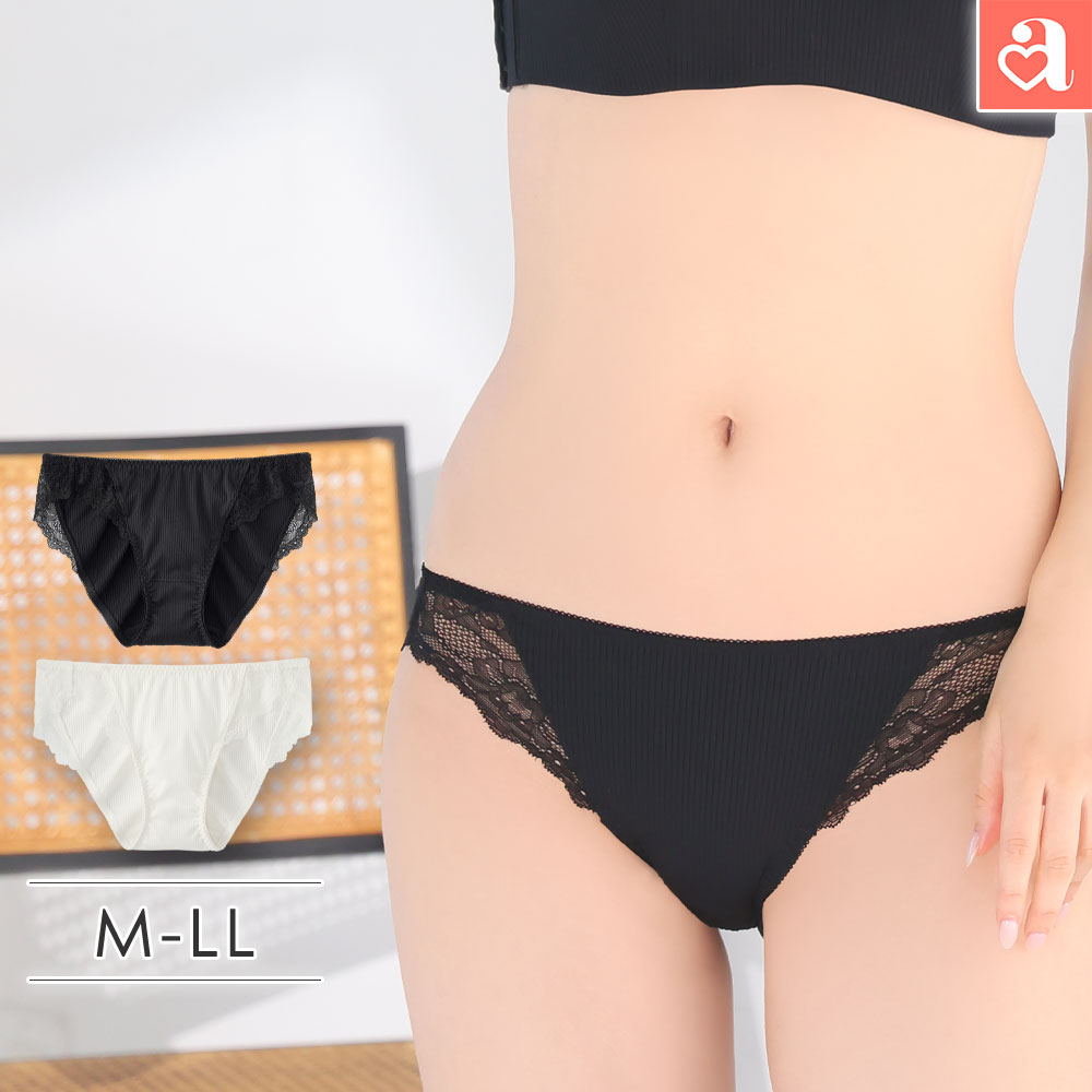 Rakuten - 【バーゲン 特別価格】ショーツ レディース リブ レース プレーンショーツ(下着 パンティ パンツ かわいい パンティー 女性 レディース かわいい下着 可愛いショーツ 単品 レースショーツ レース クロスコード セクシー 響きにくい)【メール便可】