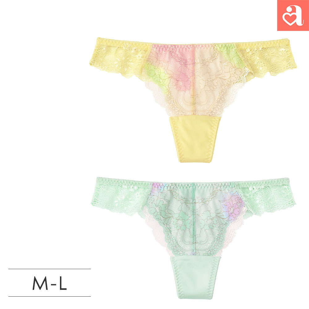 乐天商城 - 【バーゲン 特別価格】マーメイド グラデ Tバックショーツ(下着 女性 ショーツ レース タンガ ソング パンツ パンティ ティーバック 花柄 レディース ランジェリー ティーバッグ タンガショーツ パンティー 通気性 ミント 黄 イエロー レースパンティ)【メール便可】