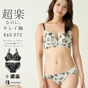 【GW限定!クーポンで半額】ストレスフリー ブラジャー ショーツ セット モノクローム フラワー aimerfeel楽ブラ(R) ブラジャー&ショーツ(下着 レ...
