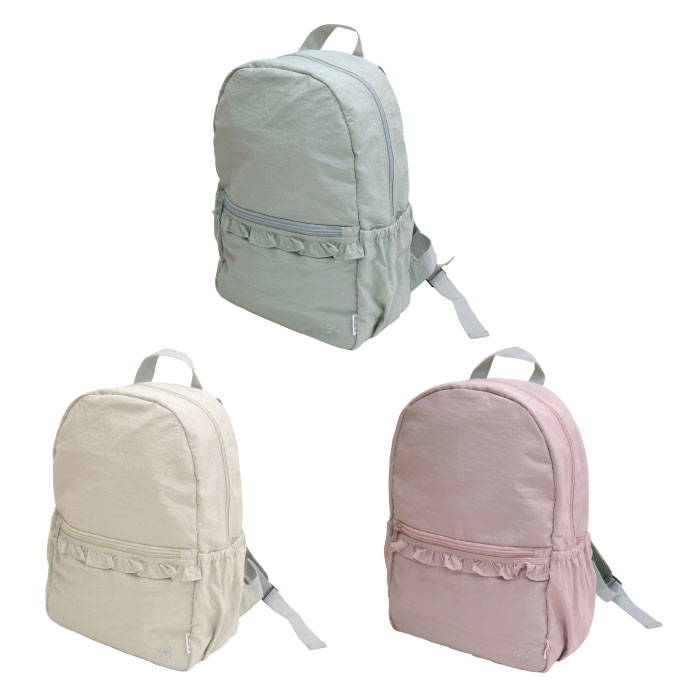 stample スタンプル リボンフリルリュック　ナイロン リュックサック 子供用 リボン フリル 入園入学 遠足 バック 子供用リュックサック 女の子 こども 子供 子ども 軽量 かわいい おしゃれ オシャレ 通園バッグ エコバック リュック 62511のサムネイル