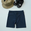 スクール用 セミロングスイムパンツ キッズ UVカット 130cm 140cm 150cm 160cm 170cm ネイビー 紺 濃紺 男の子 夏 水着 スイミ...