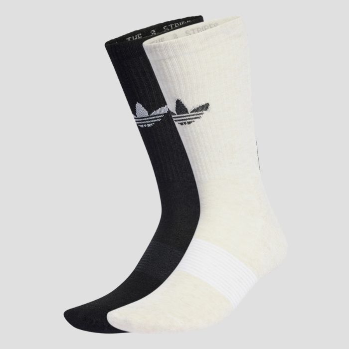 adidas（アディダス）adidas Originals トレフォイル プレミアム クルーソックス 2PACK WHITE/BLACK
