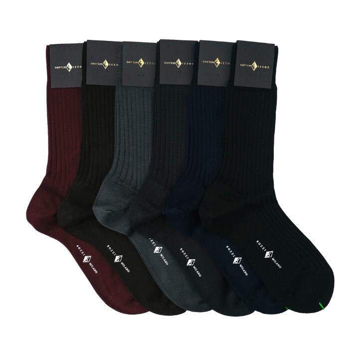 SOZZI（ソッツィ）フィロスコッチアコットン クラシックリブ クルーソックス 10.5inch