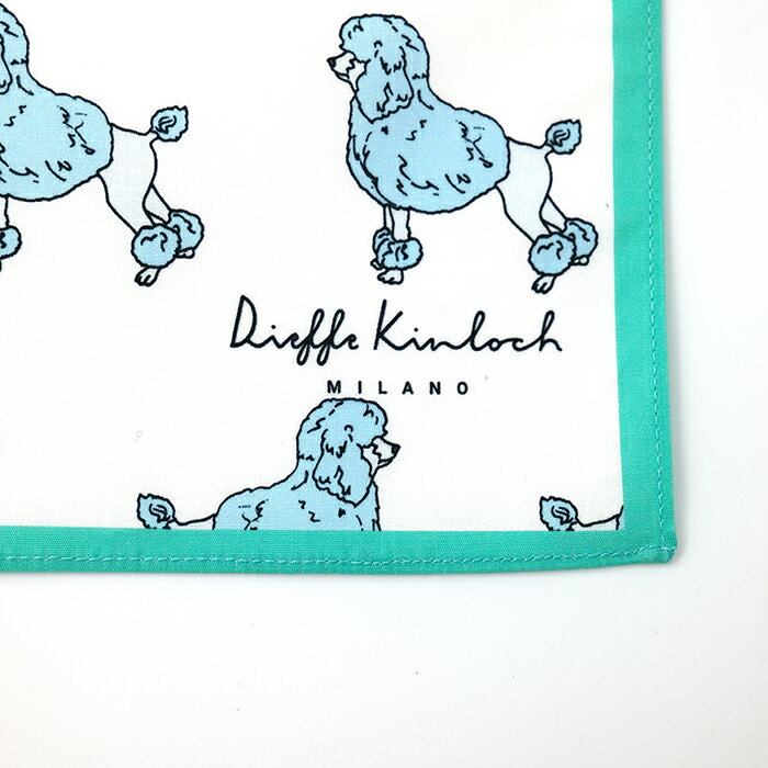 Dieffe Kinloch（ディエッフェ・キンロック）PARIS "BARBONCINI" コットン ハンカチーフ（クラシック） WHITE