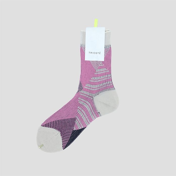 トリコテ 靴下 レディース TRICOTE（トリコテ）DIA JACQUARD SOCKS (MENS) / ダイヤジャガードソックス IVORY