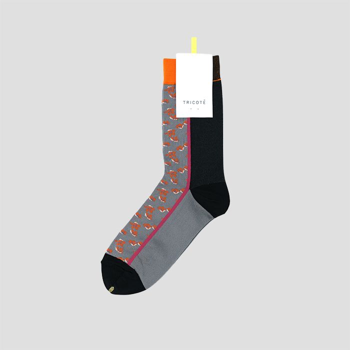 TRICOTEigRejFLOWER LINE SOCKS / t[C\bNX ORANGE