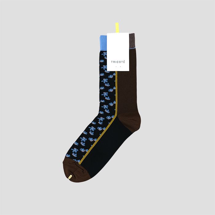 TRICOTEigRejFLOWER LINE SOCKS / t[C\bNX BLUE