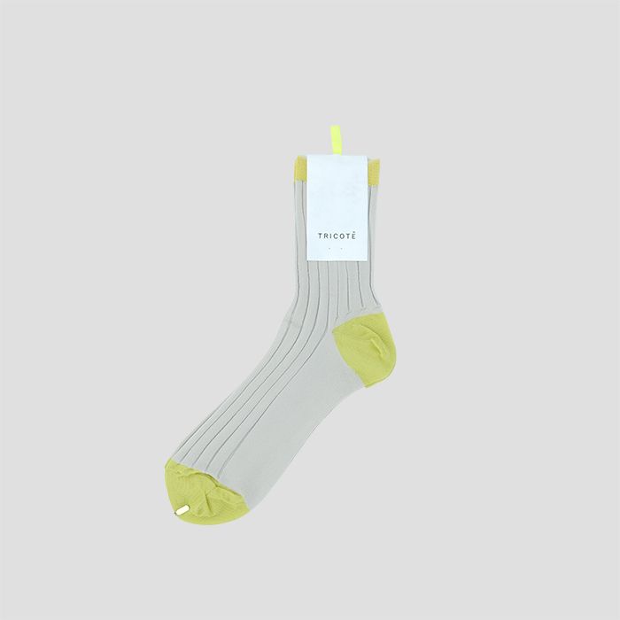 TRICOTEigRejSEE-THROUGH RIB SOCKS / V[X[u\bNX YELLOW