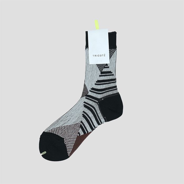 トリコテ 靴下 レディース TRICOTE（トリコテ）DIA JACQUARD SOCKS (MENS) / ダイヤジャガードソックス BLACK