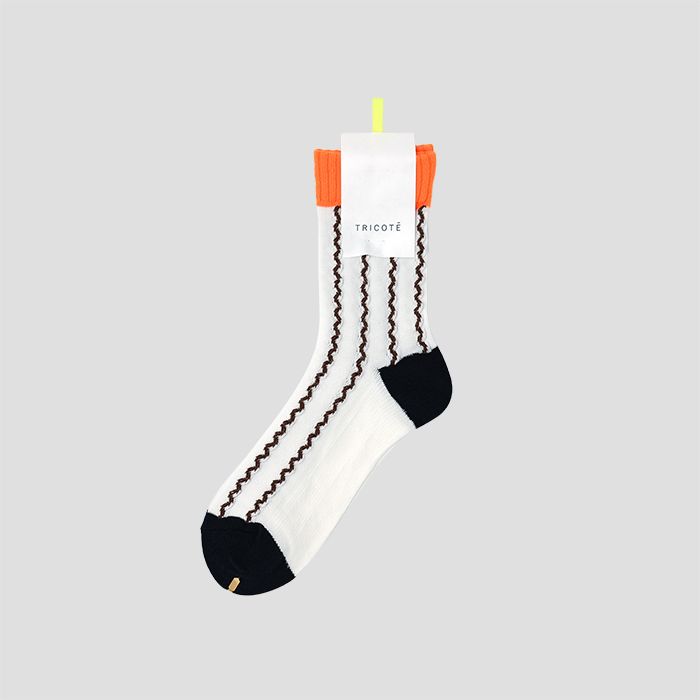 トリコテ 靴下 レディース TRICOTE（トリコテ）CABLE STRIPE SOCKS / ケーブルストライプソックス ORANGE