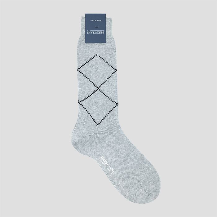 BRESCIANIʥ֥åˡSIMPLE ARGYLE SOCKS L.GREY