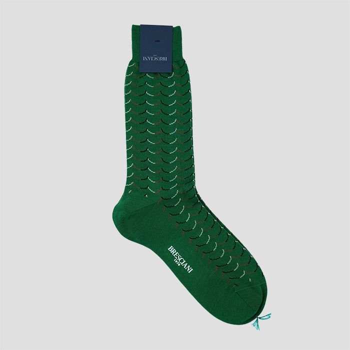 BRESCIANIiubVA[jjWAVE MOTIF SOCKS GREEN